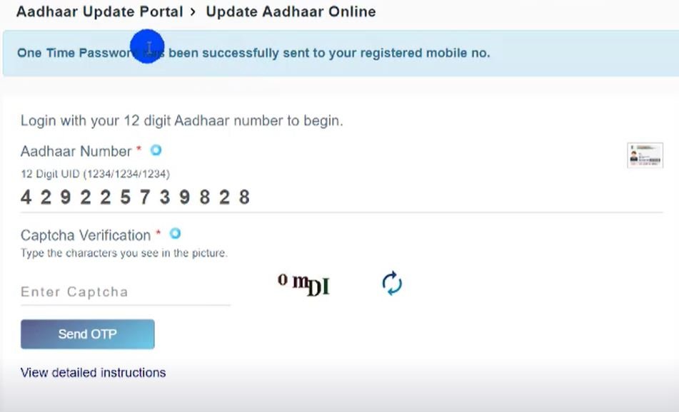 Online Aadhar Card Update