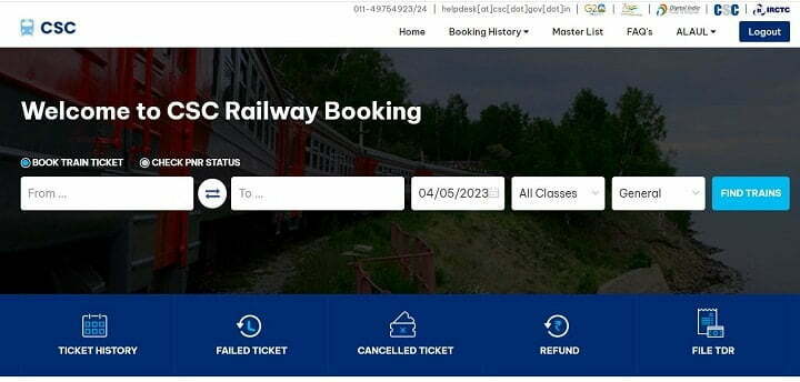 CSC Safar IRCTC