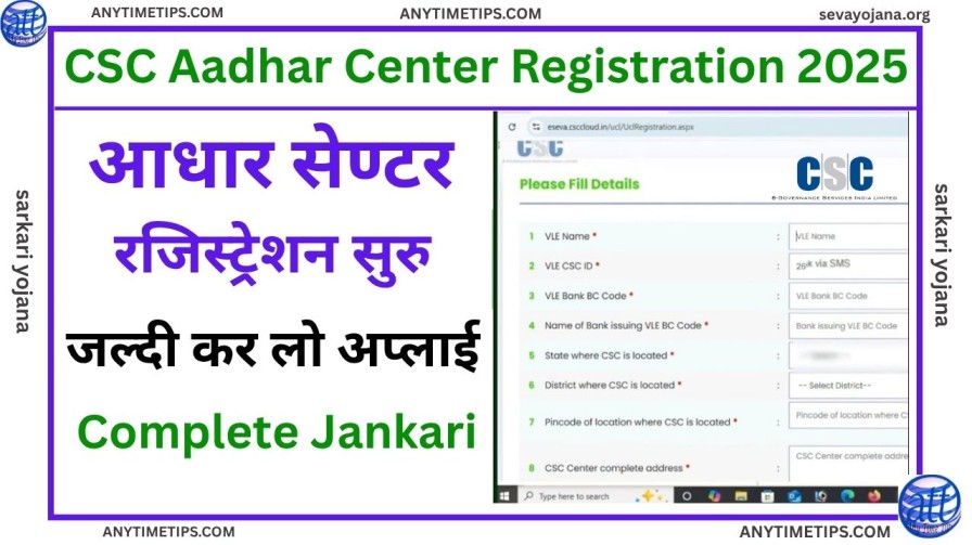 CSC Aadhar Center Registration 2025